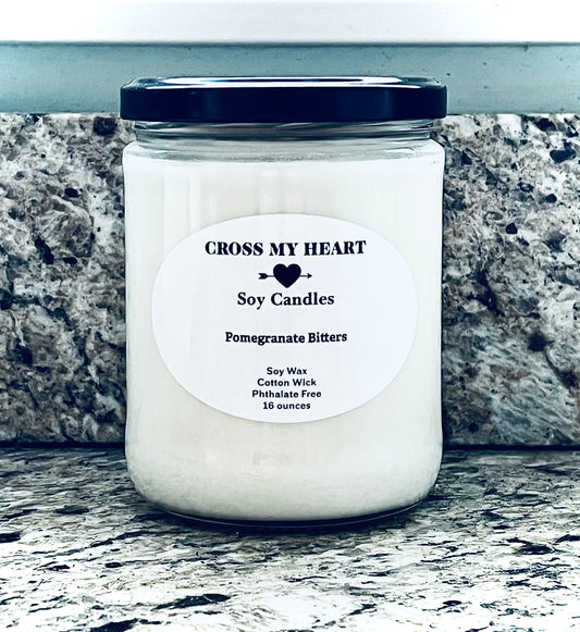 Pomegranate Bitters Soy Candle- 16 ounces
