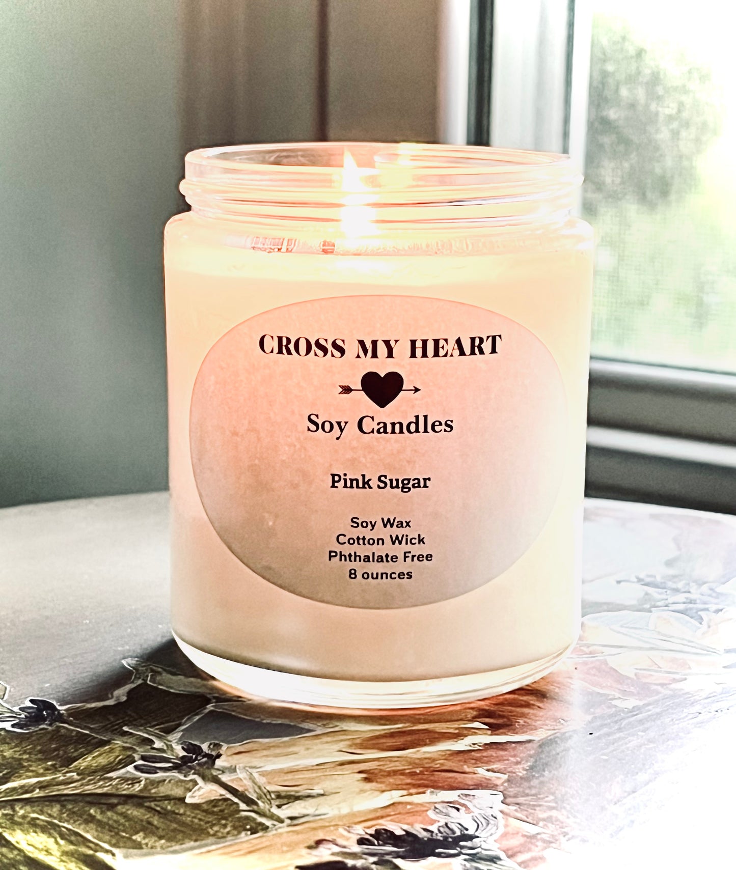 Pink Sugar Soy Candle- 8 ounces