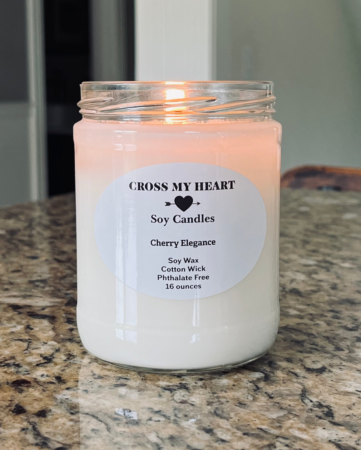 Cherry Elegance Soy Candle- 16 ounces
