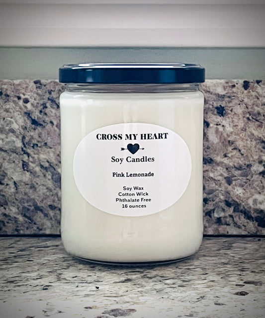 Pink Lemonade Soy Candle- 16 ounces