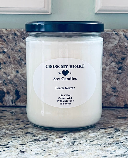 Peach Nectar Soy Candle- 16 ounce