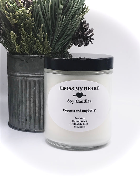 Cypress and Bayberry Soy Candle- 8 ounce