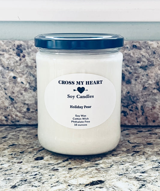 Holiday Pear Soy Candle- 16 ounces