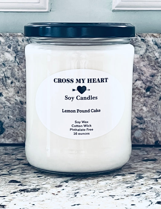 Lemon Pound Cake Soy Candle- 16 ounces